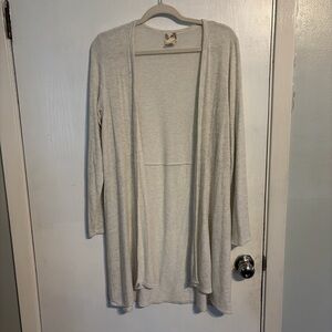 Blu Pepper Light Gray Open Front Cardigan